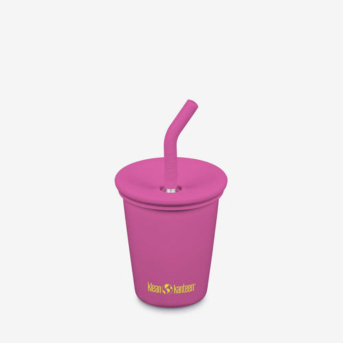 Klean Kanteen Rose Violet 10oz Kid's Cup with Straw Lid - Stainless Steel