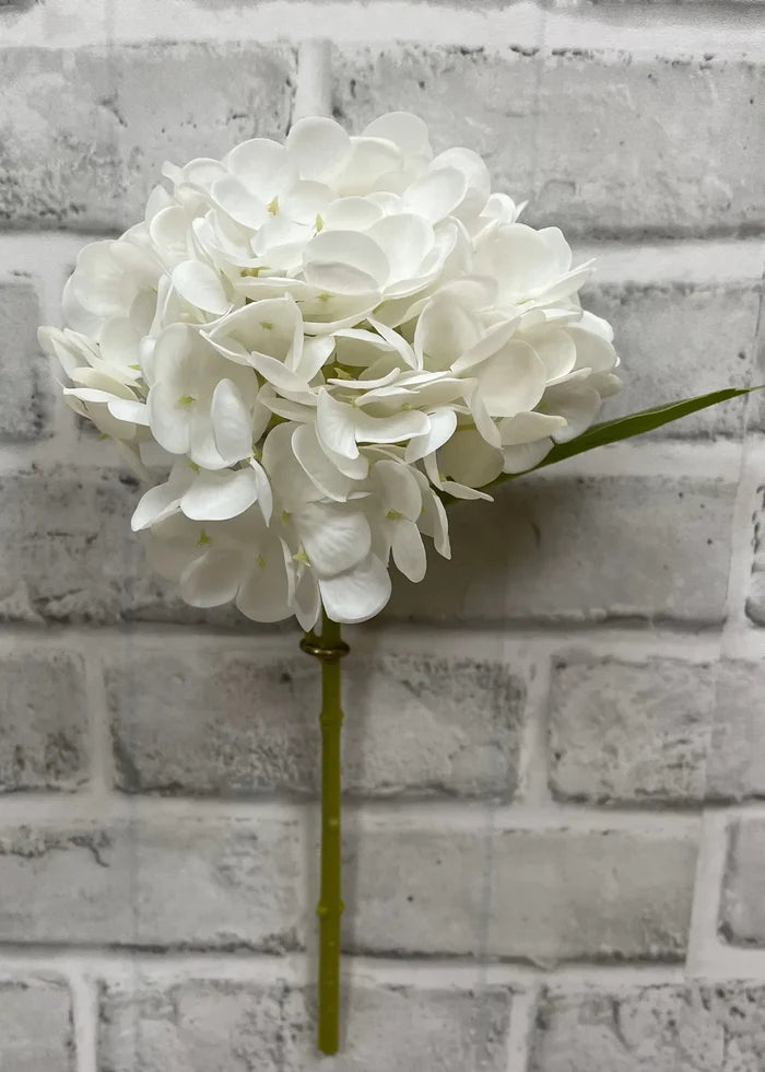 12" WHITE FRESH TOUCH HYDRANGEA STEM - Magnolia Lane co. Home + Garden + Gift