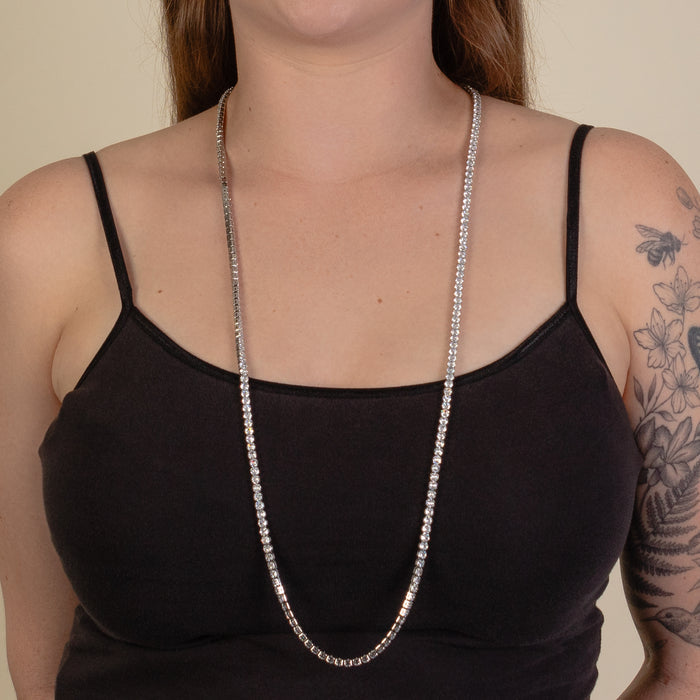1282 - Crystal Necklace - Silver