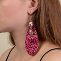 1360 - Western Drop Earrings - Fuchsia