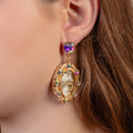 1364 - Crystal Drop Earrings - Gold