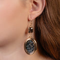 1365 - Crystal Drop Earrings - Black
