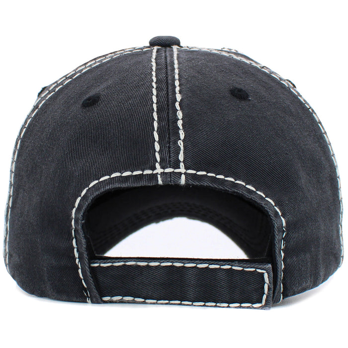 1453 - Because Adulting is Hard Without Wine Hat - Black