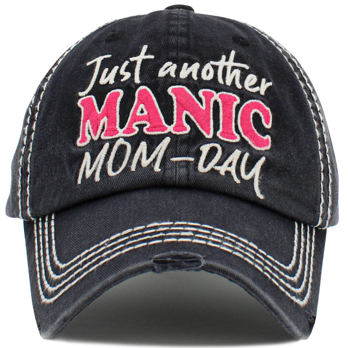 1472 - Just Another Manic Mom Day Hat - Black