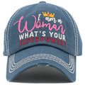 1476 - I Am a Woman Hat - Blue