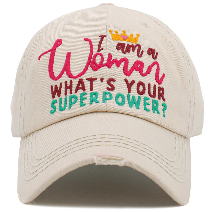 1476 - I Am a Woman Hat - Stone