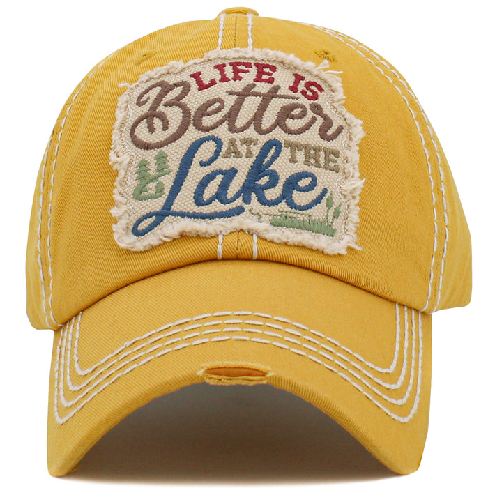 1485 - Life is Better At The Lake Hat - Yellow