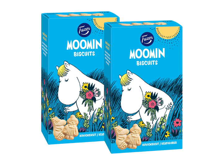 2 Packs of Fazer Moomin Biscuits 175g (6.17 oz) – Authentic Nordic Butter Biscuits with Moomin Characters