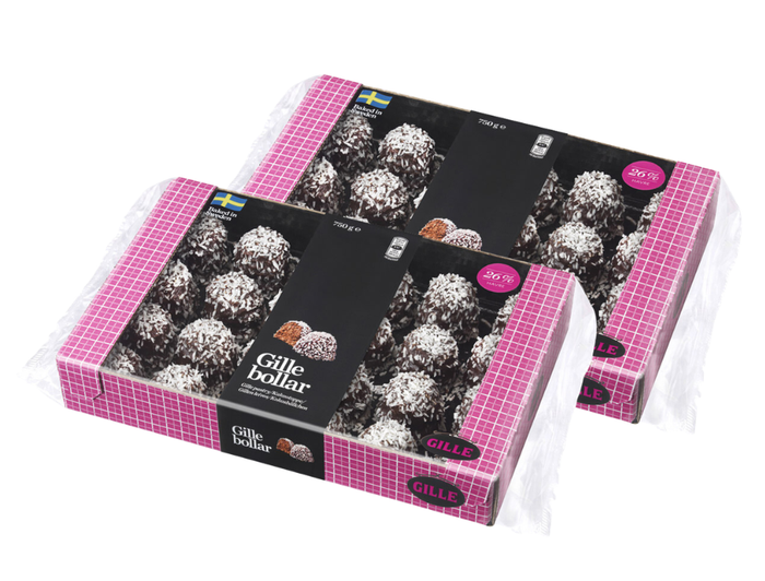 2 x Gille Gillebollar 750g (26.45 oz) – Authentic Swedish Chocolate Oat Balls with Coconut