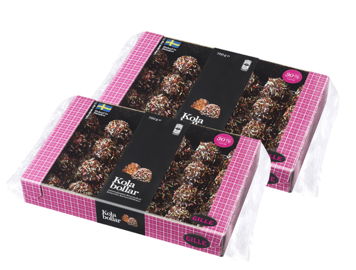 2 x Gille Kolabollar 750g (26.45 oz) – Authentic Swedish Soft Caramel Cookies