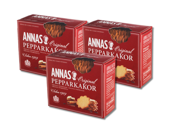3 x Annas Pepparkakor Original 300g (10.58 oz) – Authentic Swedish Ginger Snaps