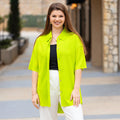 30001 - Button-up Half Sleeve Top - Lime