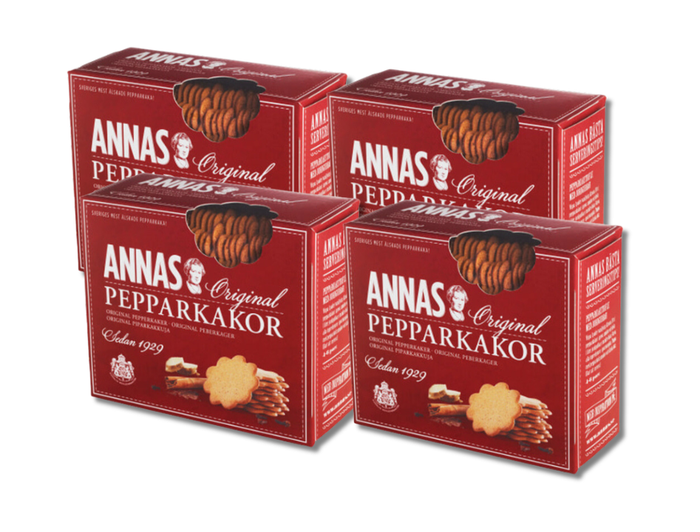 4 x Annas Pepparkakor Original 300g (10.58 oz) – Authentic Swedish Ginger Snaps