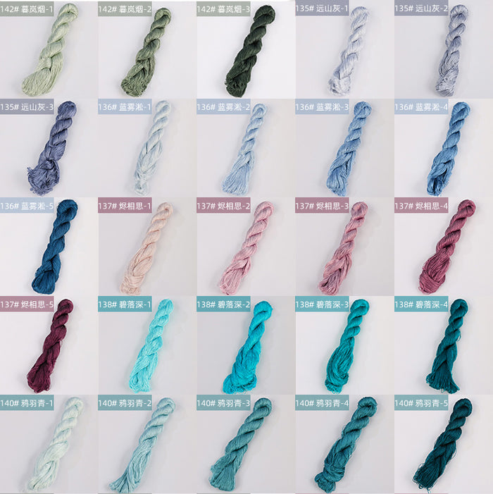 400m Suzhou Embroidery Untwisted Mulberry Silk Thread(Green and Blue) - Ronghua Threads