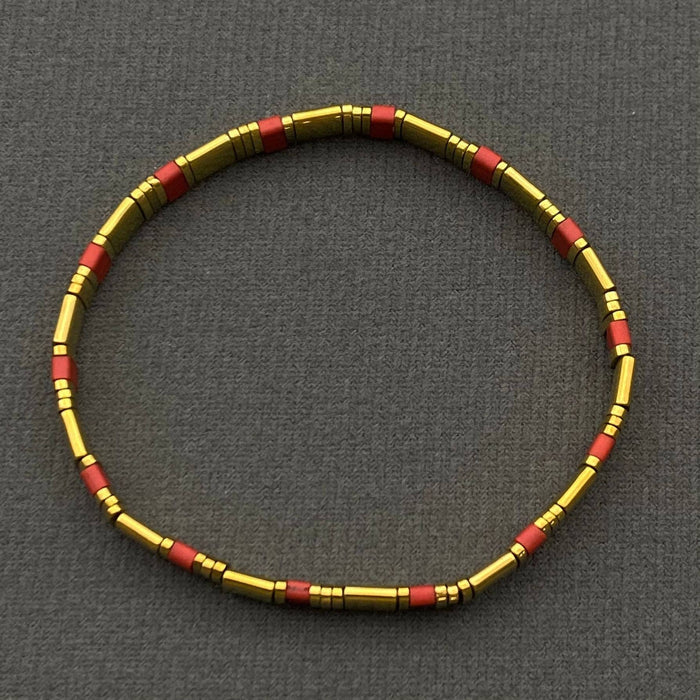 5mm Glass & Hematite Beaded Elastic TILA Bracelets - BJ: E - Olita Gifts & Goods