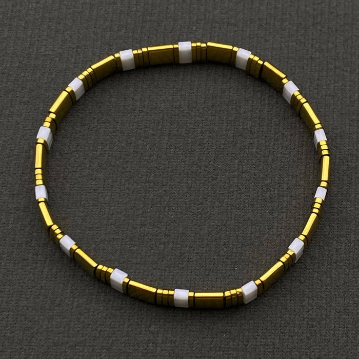 5mm Glass & Hematite Beaded Elastic TILA Bracelets - BJ: E - Olita Gifts & Goods