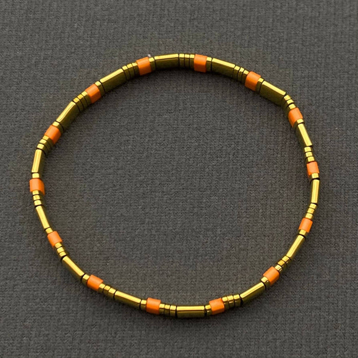 5mm Glass & Hematite Beaded Elastic TILA Bracelets - BJ: H - Olita Gifts & Goods