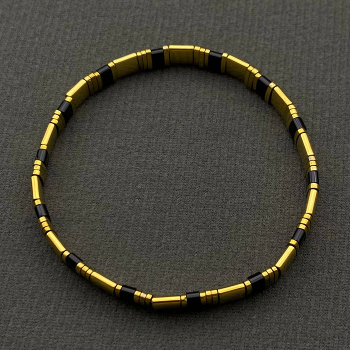 5mm Glass & Hematite Beaded Elastic TILA Bracelets - BJ: H - Olita Gifts & Goods