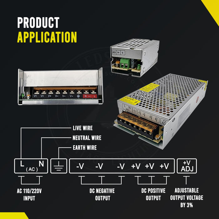 5V 200W LED Transformer IP20 Regulated Power Supply~3277