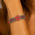 74851 - Squash Blossom Bracelet - Red