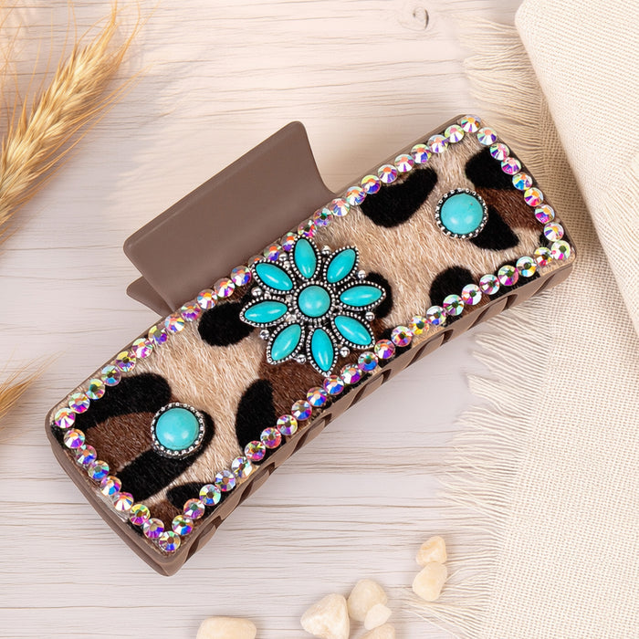 79070 - Squash Blossom Claw Clip - Turquoise