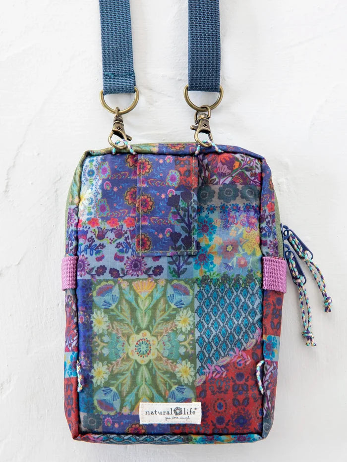 8-in-1 Pocket Crossbody - Blue Patchwork-view 4