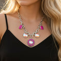 92267 - Squash Blossom Charm Necklace - Fuchsia