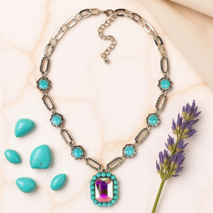 92288 - Squash Blossom Necklace - Turquoise