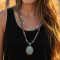 92294 - Layered Squash Blossom Necklace - Multi