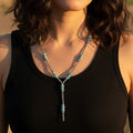 92299 - Squash Blossom Lariat Necklace - Turquoise