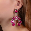 93336 - Crystal Earrings - Fuchsia