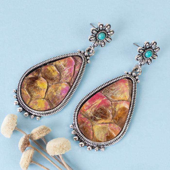 93346 - Western Teardrop Earrings - Pink