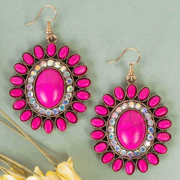 93539 - Squash Blossom Earrings - Fuchsia
