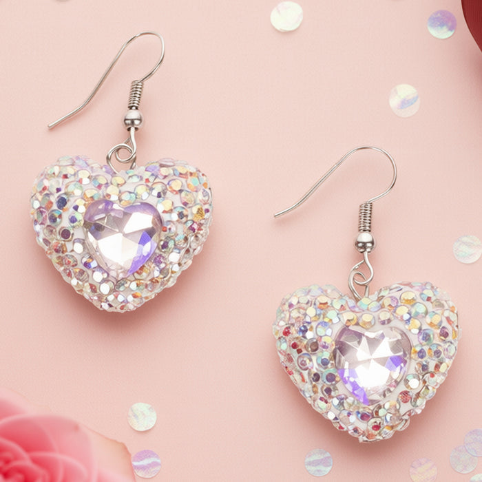 93628 - Crystal Heart Earrings - AB