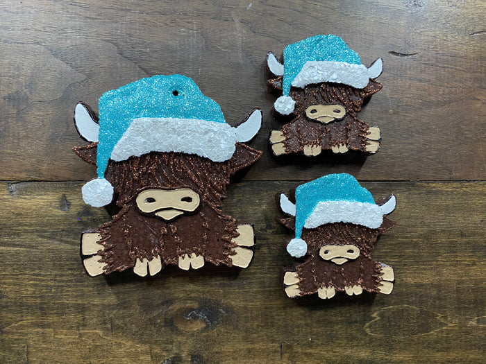 Christmas Highland Cow Freshie