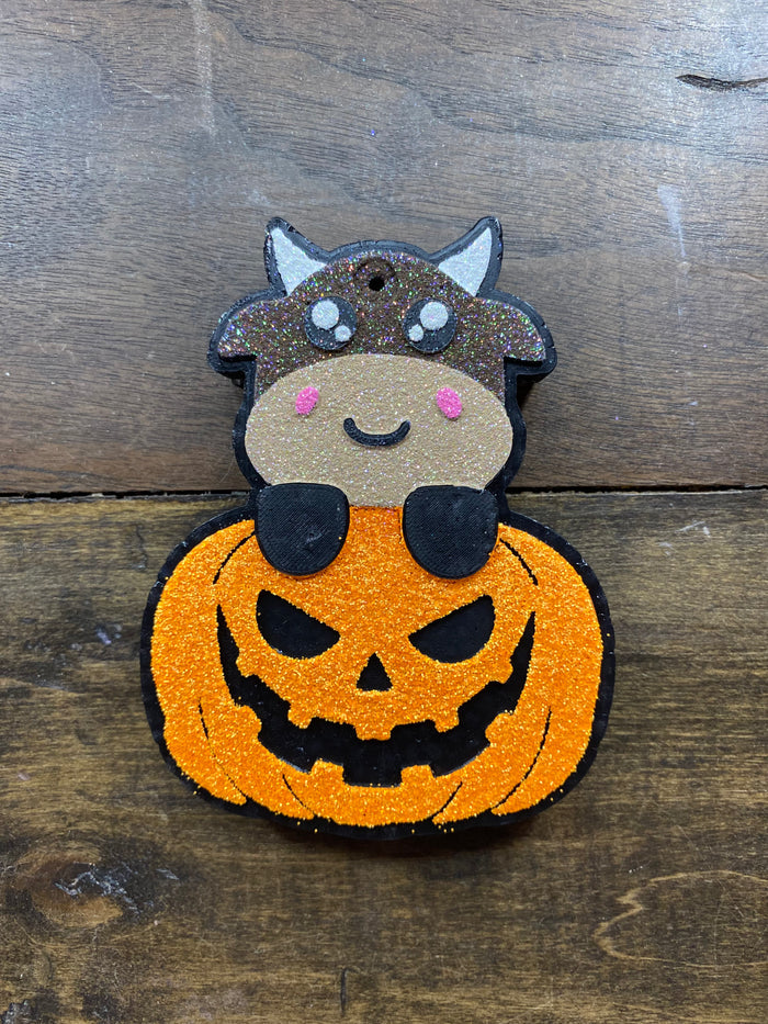 Baby Cow Jack o Lantern Freshie