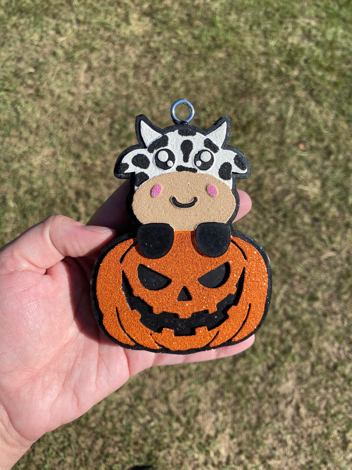 Baby Cow Jack o Lantern Freshie