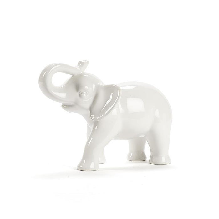 ABBOTT White Ceramic Elephant - 7"