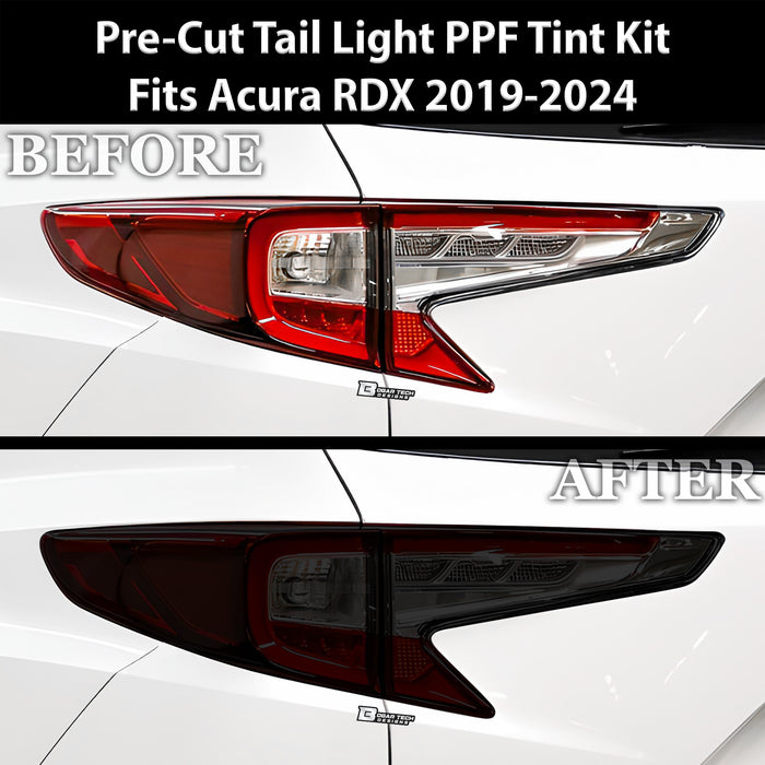 Full Headlight Taillight Precut Smoked PPF Tint Kit Film Overlay Fits Acura RDX 2019 - 2025 - Bogar Tech Designs