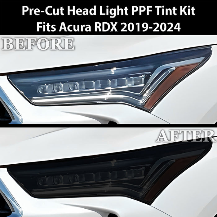 Full Headlight Taillight Precut Smoked PPF Tint Kit Film Overlay Fits Acura RDX 2019 - 2025 - Bogar Tech Designs