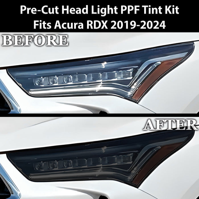 Full Headlight Taillight Precut Smoked PPF Tint Kit Film Overlay Fits Acura RDX 2019 - 2025 - Bogar Tech Designs