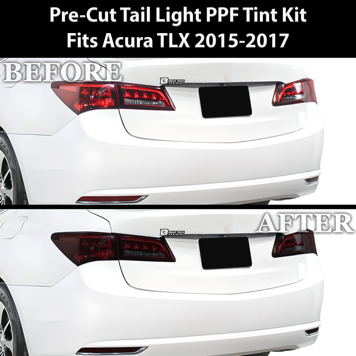 Full Headlight Taillight Precut Smoked PPF Tint Kit Film Overlay Fits Acura TLX 2015 - 2020 - Bogar Tech Designs