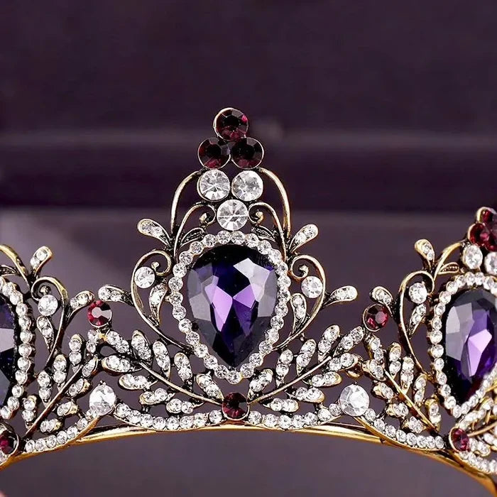 Wedding Hair Accessories - Victorian Gothic Purple Bridal Tiara