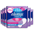Always Daily Fresh Thin Panty Liners Regular Unscented - 162 Ct - 6 Pack