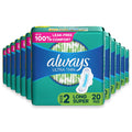 Always Ultra Thin Size 2 Long Pads - 20 Ct - 12 Pack