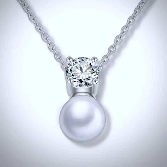 Wedding Pearl Jewelry - Pearl and Cubic Zirconia Jewelry Set - Available in Rose Gold and Silver