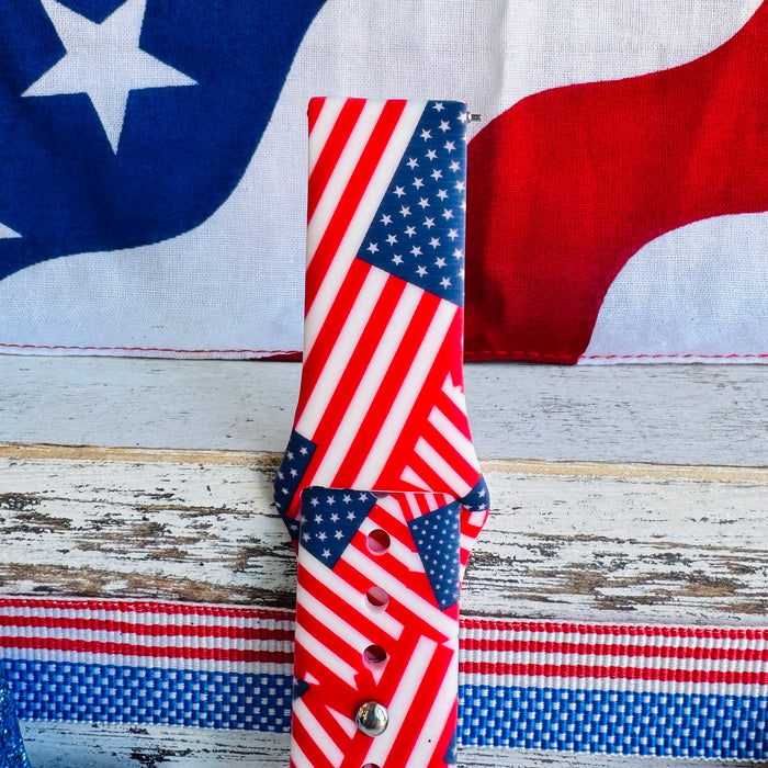American Flag Print Silicone Band For Samsung Watch