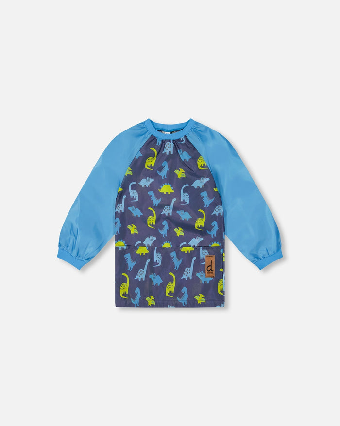 Apron Blue Printed Dinos-0