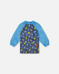 Apron Blue Printed Dinos-0