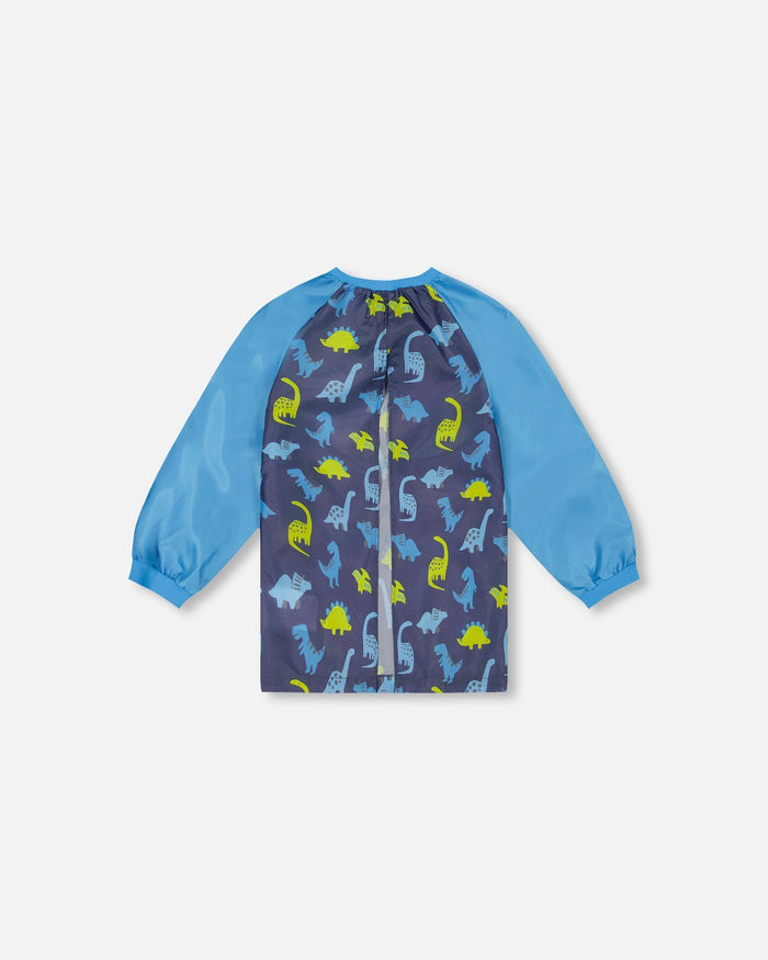 Apron Blue Printed Dinos-1